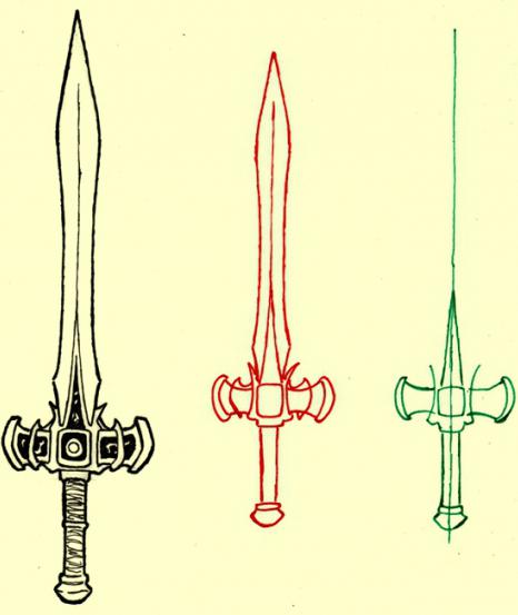 kako nacrtati mač u fazama